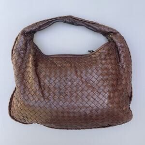 Bottega Veneta Hobo Intrecciato Brown Leather Shoulder Bag Tote